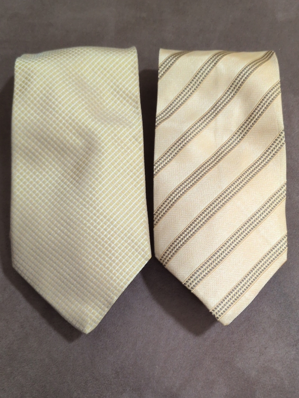 Joseph Abboud Men's Set of 2 Gold 100% Italian Silk Ties Made in Italy